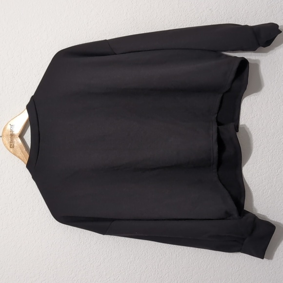 Fashion Nova Cropped Half Zip Sweatshirt Long Sleeve Top Black size 1X - Picture 3 of 5